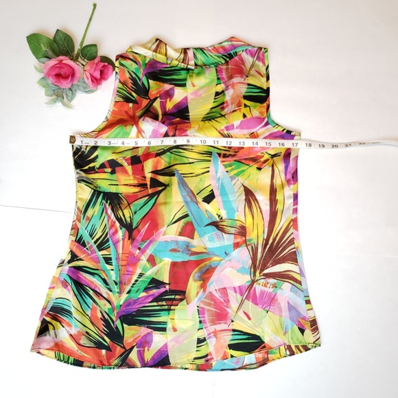 Spense tropical print sleeveless top, S - Picture 4 of 8
